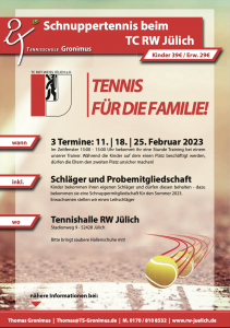 Schnupper-Angebot: Tennis für die ganze Familie!